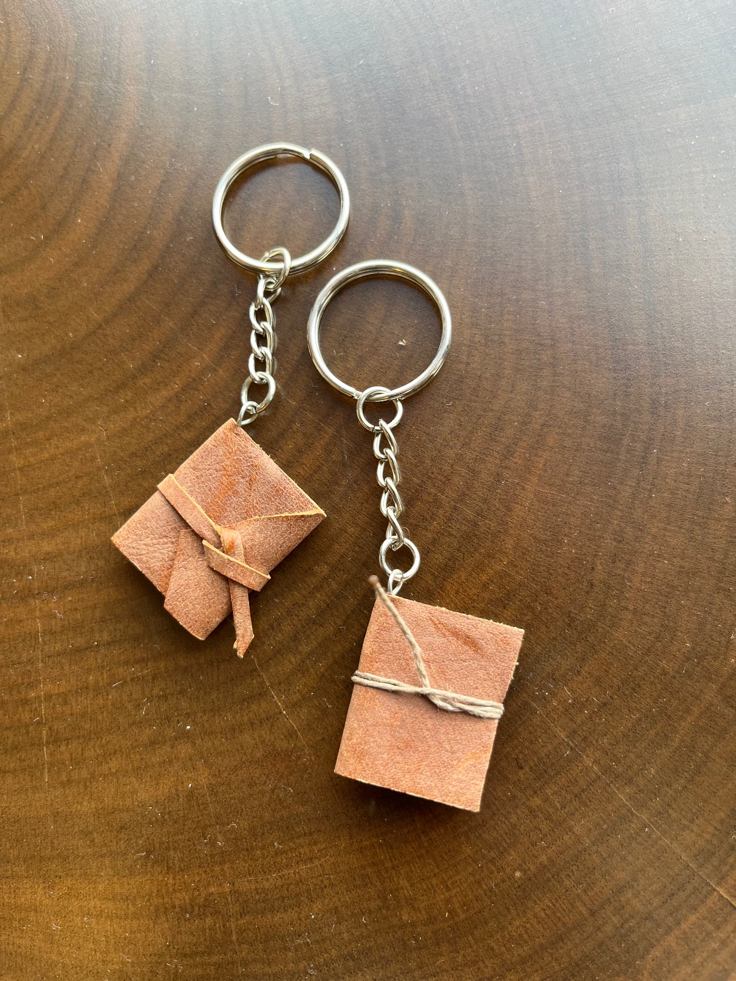 Leather journal key chain