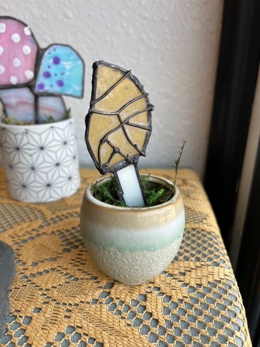 Stained Glass Potted Mushroom